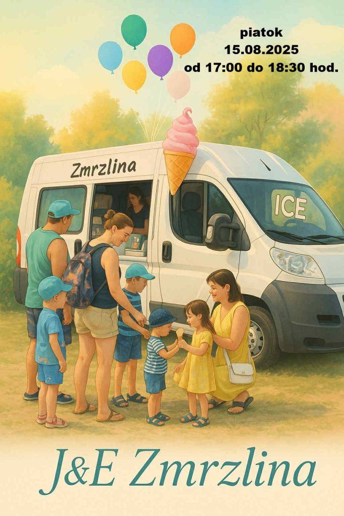 V piatok 15. augusta 2025 od 17.00 do 18.30 hod. navštívi našu obec pojazdné zmrzlinové auto J&E Zmrzlina. Ide o súkromného predajcu, ktorý ponúkne chutnú zmrzlinu pre všetkých maškrtníkov – malých aj veľkých.   Zastavia priamo v obci pred Kultúrnym domom.