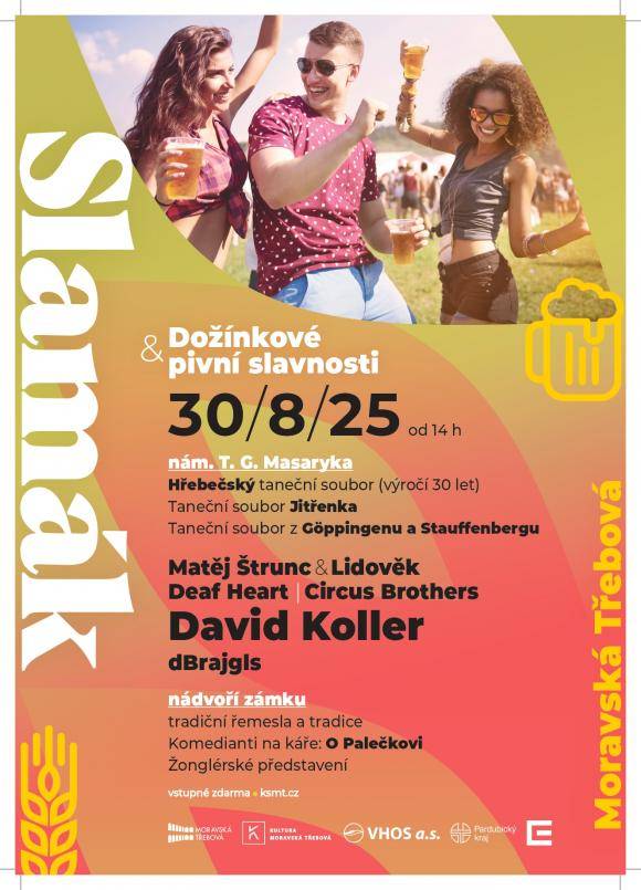 Přijďte se s námi rozloučit s létem na tradiční Slamák - Dožínkové a pivní slavnosti, které oslavují kulturu, místní řemesla a vynikající pivo. Akce konající se na náměstí v srdci Moravské Třebové a v prostorách zámku, je ideální příležitostí pro všechny milovníky dobrého jídla a pití, rodiny s dětm