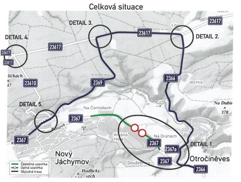 Vážení občané, z důvodu opravy propustků pod silnicí III/2367 v Otročiněvsi, proběhne úplná uzavírka hlavní silnice přibližně mezi č.p.59 a č.p.122. Silnice bude uzavřena v pátek 29.8.2025 v 8:00. Průjezdná opět bude nejpozději v neděli 31.8.2025 večer. Objízdná trasa je stanovena přes silnici Křivoklátskou III/23617. To znamená Otročiněves náves, Lísa, Nový Jáchymov. Pokud budete v tomto termínu používat autobusovou dopravu, sledujte prosím aktuální jízdní řád, žádné informace od ROPID zatím nemáme.