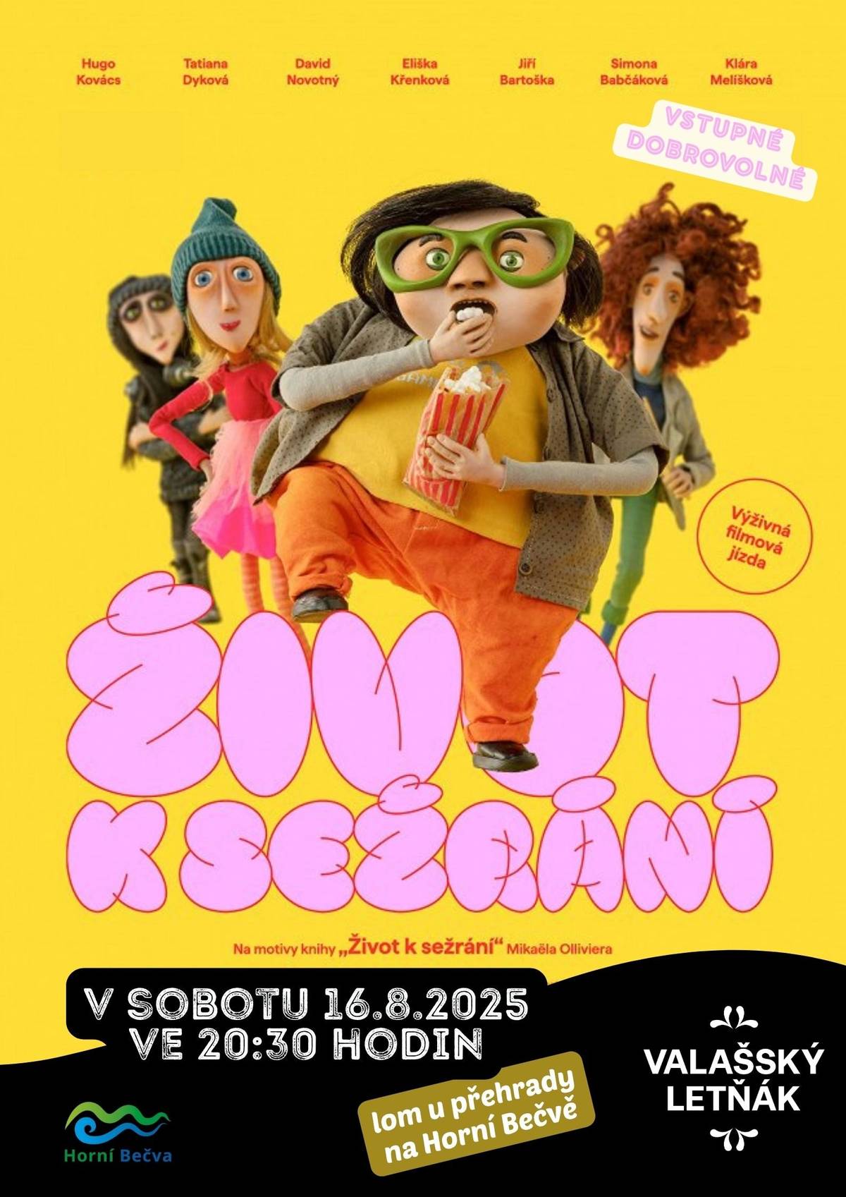 Dvanáctiletý Ben miluje hudbu, jídlo a vaření. Když se ale zamiluje do spolužačky Klárky, rozhodne se na sobě zapracovat – a čeká ho spousta zábavných i dojemných dobrodružství. 🎵🍲❤️ 🎥 Animovaný film podle bestselleru Mikaëla Olliviera plný energie, humoru a skvělých songů. Pro děti i dospělé! 📅 Sobota 16.8.2025 📍 Lom u přehrady Horní Bečva 🕗 20:30 Přijďte si užít pohodový večer pod hvězdami!