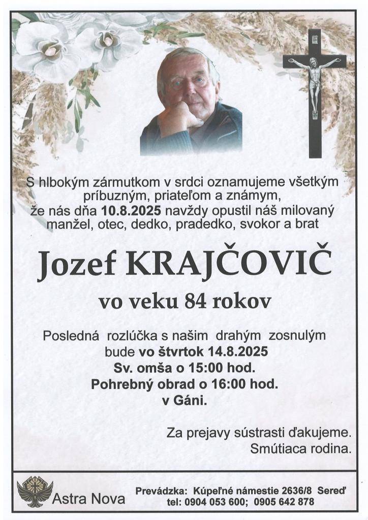 Posledná rozlúčka 14.08.2025 o 16.00 hod.