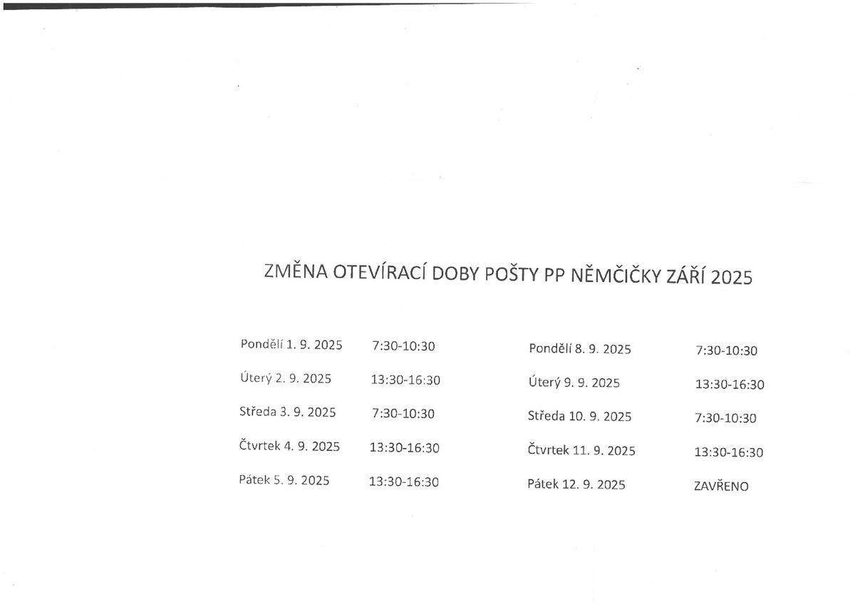 Pošta Němčičky září .