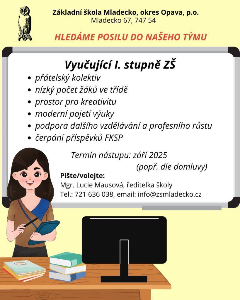 Hledáme posilu do našeho týmu
