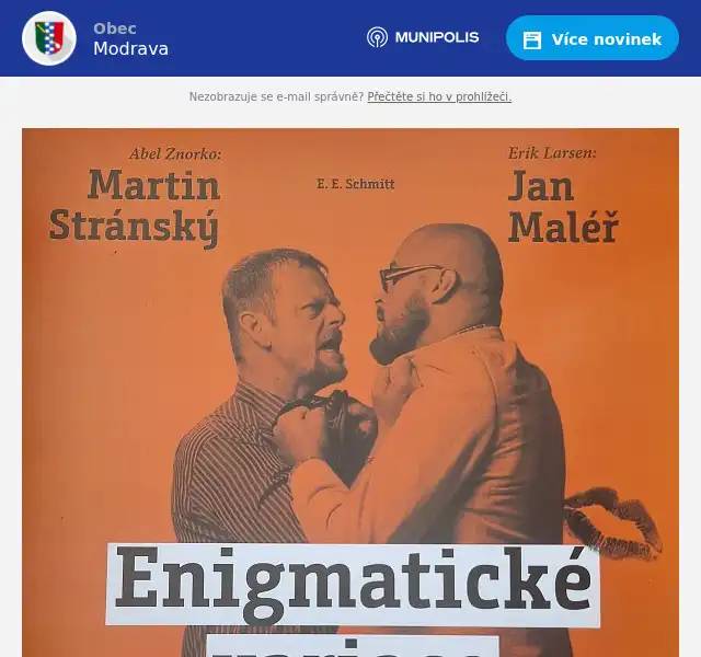 Již za týden na Modravě, prodej vstupenek v Infocentru Modrava.