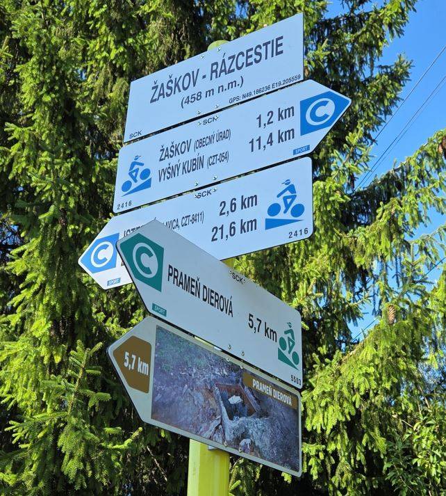 Takmer 6 km dlhá značená cyklotrasa je zaradená medzi oficiálne cyklotrasy na Slovensku (zelené značenie, číslo 5503), v Dierovej je inštalovaná aj tabuľa o samotnej lokalite, Šípe, rieke Orava a miestnych prameňoch. Popri trase sú umiestnené aj lavičky na oddych s možnosťou krásnych výhľadov.