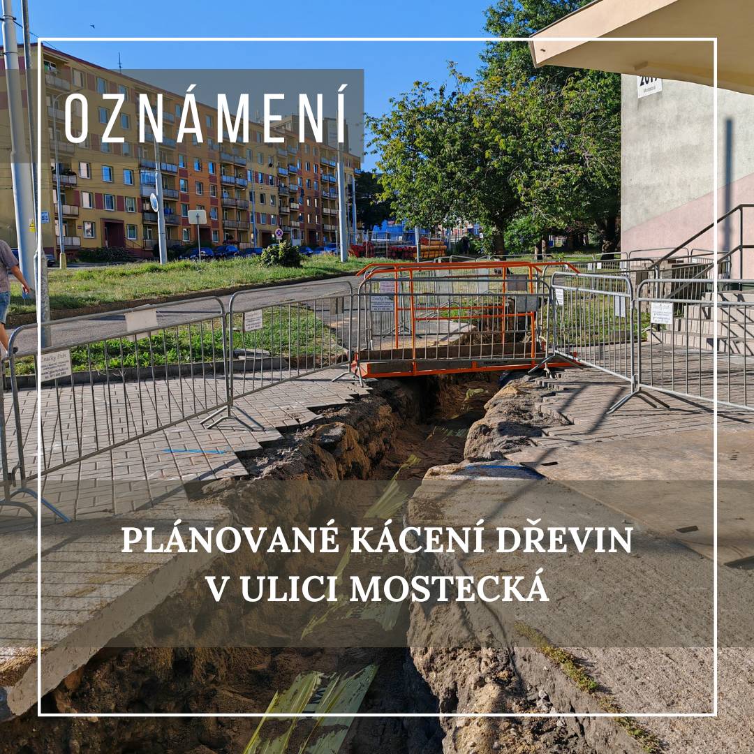 Vážení občané,   upozorňujeme Vás, že od zítřka, 20. srpna, od 8:30 hodin dojde ke kácení dřevin v ulici Mostecká. Tato činnost je nezbytná v souvislosti s rekonstrukcí páteřního plynovodu.     Pokácené dřeviny budou následně odvezeny do areálu Technických služeb Litvínov.     O případném odpojení dodávek plynu budete včas informováni, mimo jiné také prostřednictvím mobilní aplikace Munipolis.