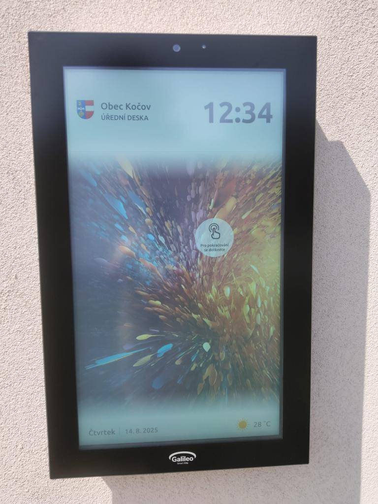 Obec Kočov pořídila díky dotaci od Plzeňského kraje digitální úřední desku.