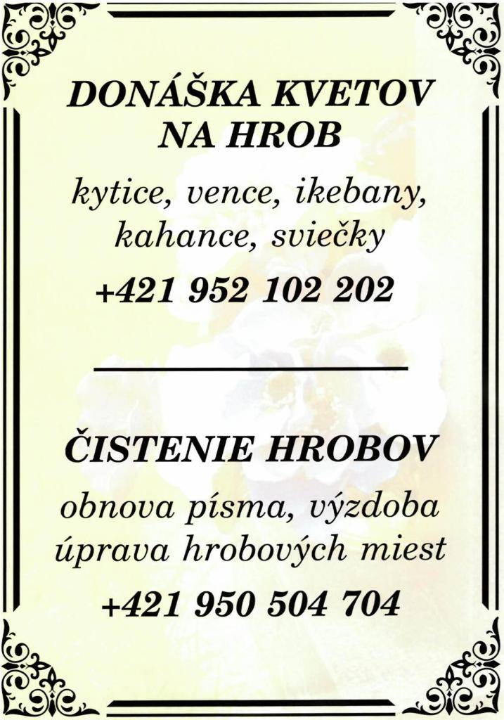 *donáška kvetov na hrob  *čistenie hrobov  www.memorialflowers.sk