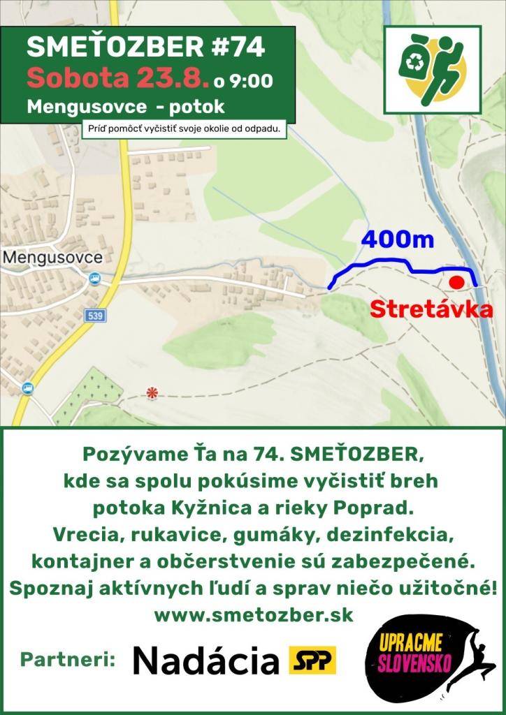 Pozývame ťa na 74. Smeťozber, kde sa sa spolu pokúsime vyčistiť breh potoka a rieky.