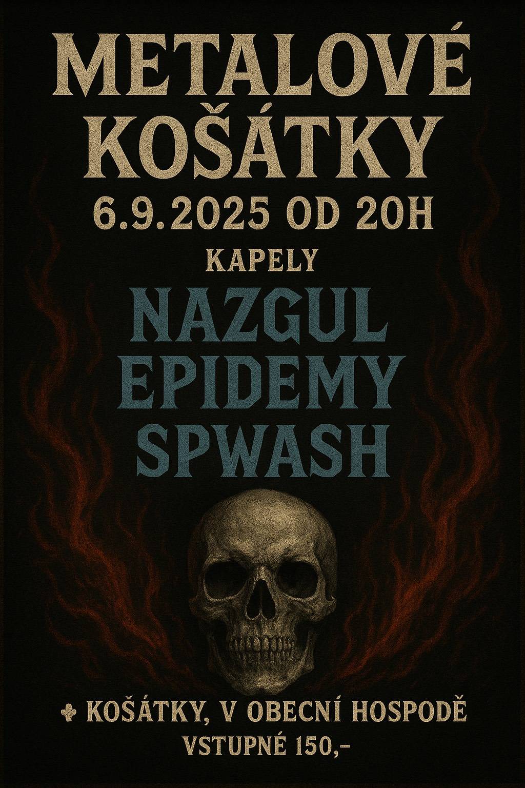 Vážení spoluobčané, zasíláme Vám několik důležitých informací.     MUDR. Kovaříková čerpá ve dnech 18.8. – 29.8.2025 dovolenou.  Sestřička bude v ordinaci.  Zastupuje: MUDr. Kmentová ve svých ordinačních hodinách, Ladislava Vágnera 83/20, Benátky nad Jizerou Tel: 326316332, 776252848     🤘V sobotu 6.9. proběhne v Obecní hospodě metalový koncert- Metalové Košátky.  Zahrají 3 kapely   Začátek je ve 20hod, vstupné 150,- viz plakátek Těšíme se na Vaši účast     🐔Drůbež Červený hrádek  Prodej slepiček se uskuteční v následujících termínech: 25.8., 14.10. a 8.11. vždy ve 13:40 u hasičárny.    🚜Výstava historických traktorů a zemědělských strojů se uskuteční dne 13.9. od 9hod do 17hod v areálu firmy N&N Košátky.   Připomínáme splatnost zálohových faktur na vodné a stočné do konce prázdnin.  Platit můžete bezhotovostně na č. účtu: 35-5634172309/0800, jako variabilní symbol uvádějte číslo faktury, nikoli Vaše číslo popisné a nebo hotově v úřední dny na OÚ (každé pondělí 18:00-19:00) .    Důrazně žádáme, abyste neodkládali pytle s odpadky, domácí vybavení, stavební materiál a další objemný odpad do a vedle kontejnerů.  Děje se to stále dokola, včetně neustálého vhazování nepatřících odpadů do tříděných kontejnerů.   Přejeme Vám pohodový závěr letních prázdnin  Kolektiv OÚ Košátky