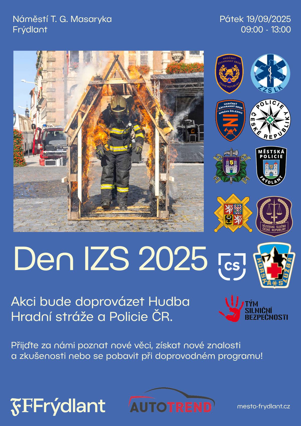Den se složkami IZS ve Frýdlantě v pátek 19. 9. 2025