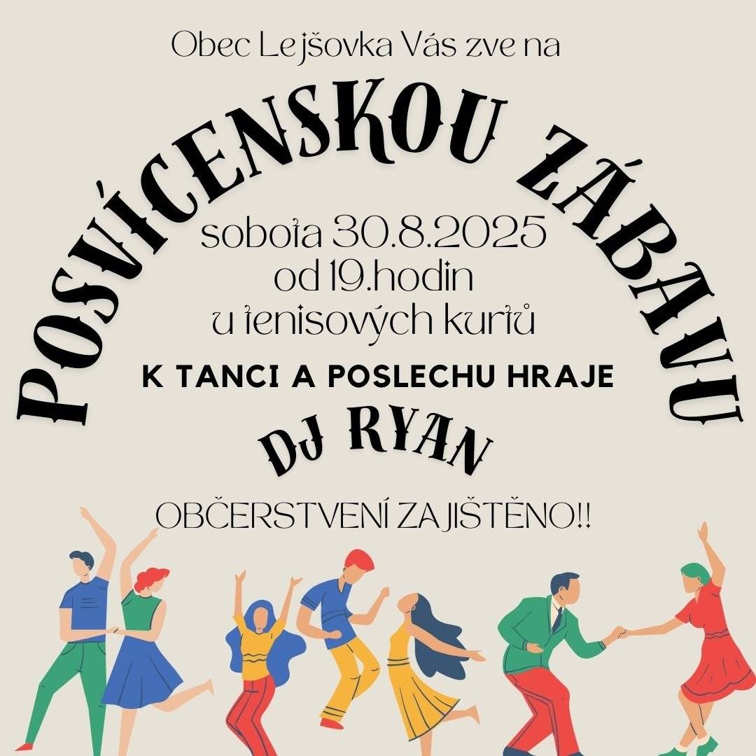 Srdečně vás zveme na posvícenskou zábavu, která se bude konat 30.8.2025 od 19 hodi