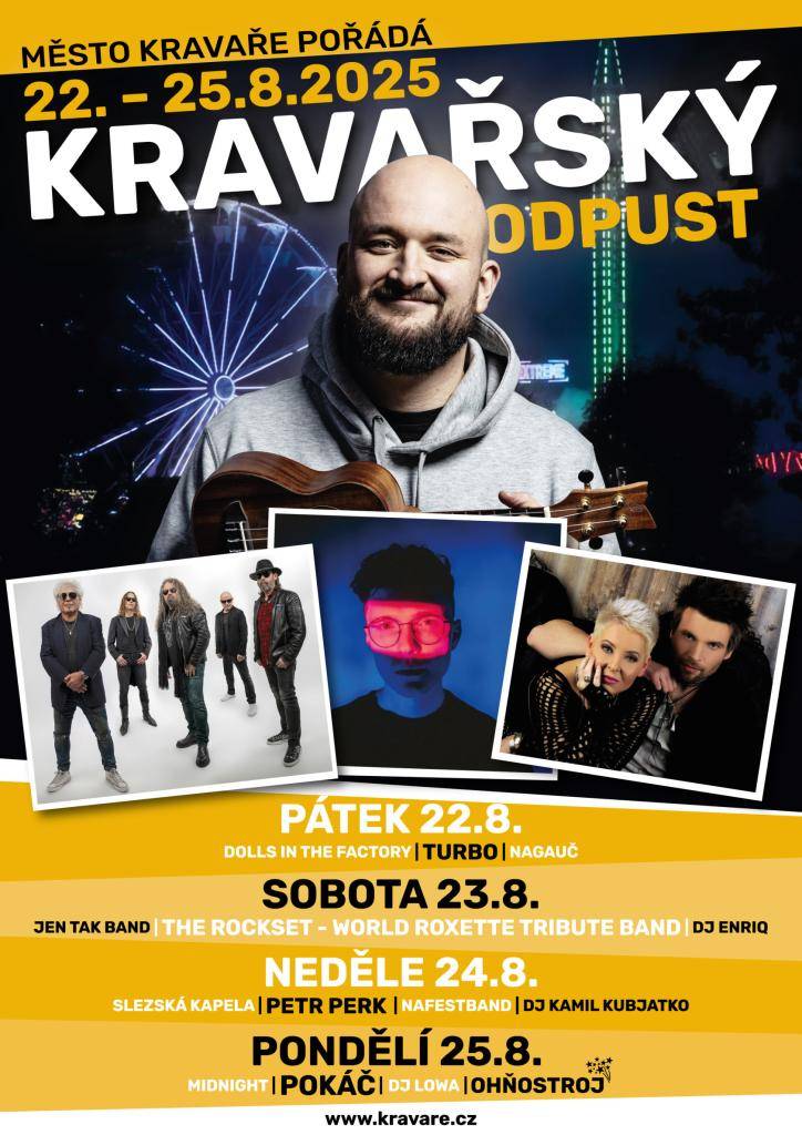 Město Kravaře pořádá tradiční odpust  22. - 25. 8. 2025