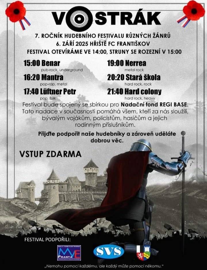 Obec Františkov nad Ploučnicí pořádá 7 ročník hudebního festivalu.