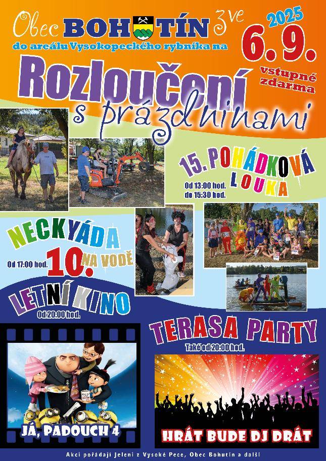 Dvě soboty v září nás čekají tradiční akce: dne 6. 9. 2025 Rozloučení s prázdninami a dne 13. 9. Zelňačka na Řimbabě. Přijďte na obě akce. Ta první je zábava pro děti a dospělé, ta druhá je o skvělém jídle a posezení.