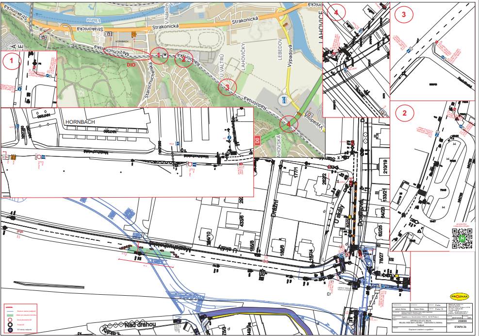 V období od 1.9. do cca 15.10.2025 bude ulice Mezichuchelská od přejezdu k Hornbachu jednosměrná směrem do Prahy, ulice Dostihová bude v celé délce obousměrná a ulice Radotínská bude jednosměrná směrem do Radotína.  Cesta z Chuchle přes přejezd bude možné všemi směry, cesta do Chuchle z Prahy bude vedena Dostihovou a potom přes přejezd a cesta z Radotína do Chuchle bude po Strakonické do Malé Chuchle  přes nadjezd a zpět po Strakonické na  Dostihovou a přes přejezd. Důvodem této uzavírky je betonáž základů a pilíře v prostoru mezi tratí a Mezichuchelskou. MHD bude mít výjimku v jednosměrkách a bude jezdit bez omezení.