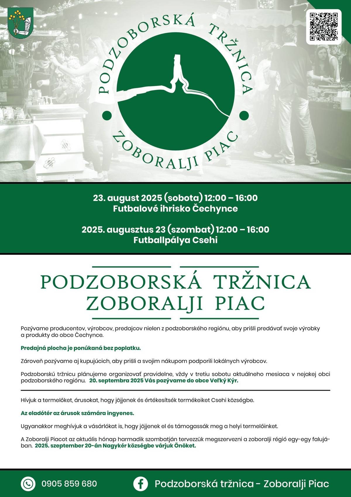 Zoboralji Piac - 2025.augusztus 23-én Csehi községbe