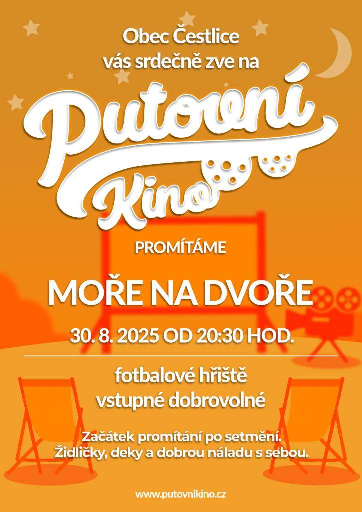 Vítězem ankety se stal film Moře na dvoře, na jeho promítání se můžete těšit v sobotu 30.8. od 20:30 na fotbalovém hřišti.  Děkujeme všem, kteří se hlasování zúčastnili.