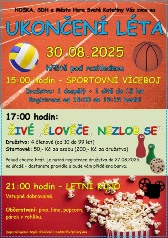 Zveme malé i velké na ukončení léta.