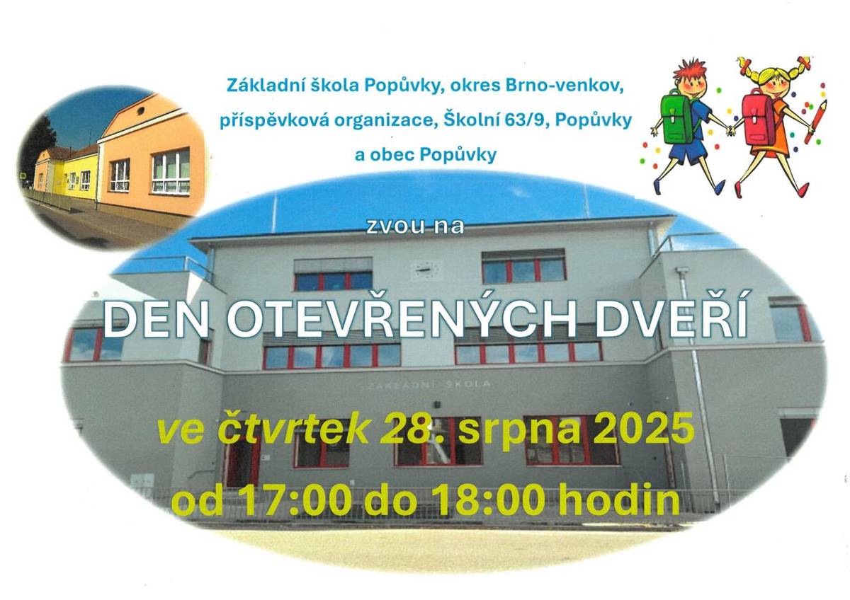 DEN OTEVŘENÝCH DVEŘÍ ZŠ POPŮVKY