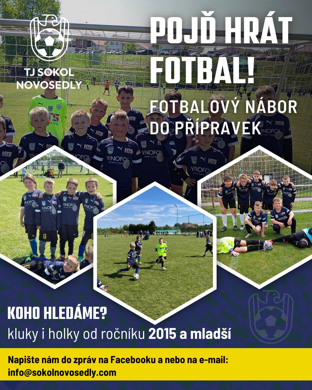 1/  MUDr. Janošková oznamuje svým pacientům, že ve dnech od 27. do 29. 8. čerpá dovolenou a nebude ordinovat.  Zastupuje MUDr. Pavelka v Mikulově. 2/  Sdružení kominíků a topenářů bude provádět v naší obci v neděli 7. září požadované kontroly a čištění komínů. Zájemci se musí nahlásit telefonicky na čísle 608 748 989. 3/  TJ Sokol Novosedly pořádá nábor dětí do fotbalové přípravky pro ročníky od 2015 i včetně děvčat. Zájemci mohou kontaktovat na facebooku nebo emailem : info@sokolnovosedly.com.  První trénink mohou zájemci přímo navštívit už 22.8. v 17:00 hod v Novosedlech na hřišti.