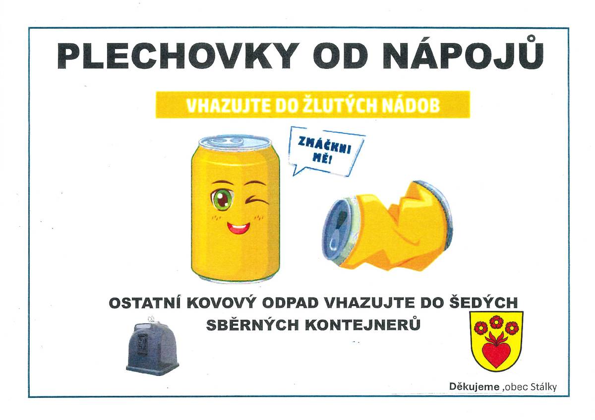 Plechovky od nápojů patří do žluté popelnice