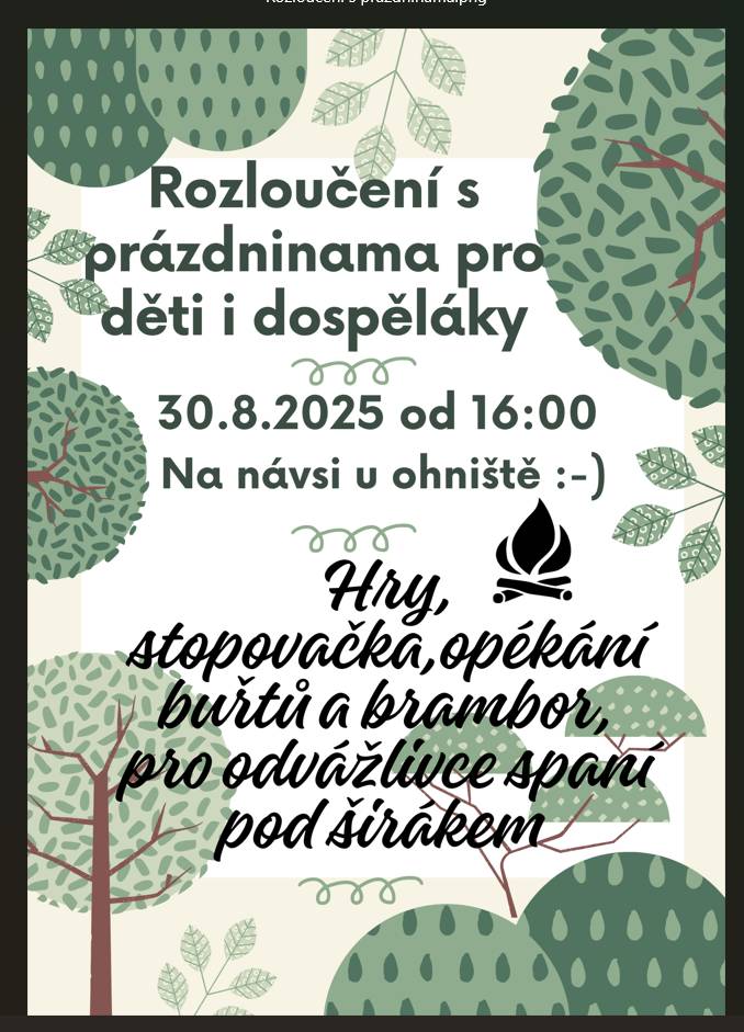 Hry pro děti, opékání vuřtů, přespání pod širákem