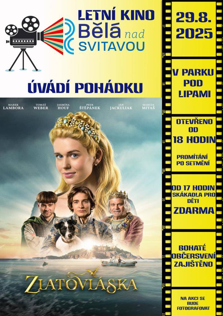 Letní kino ZLATOVLÁSKA 29.8.2025