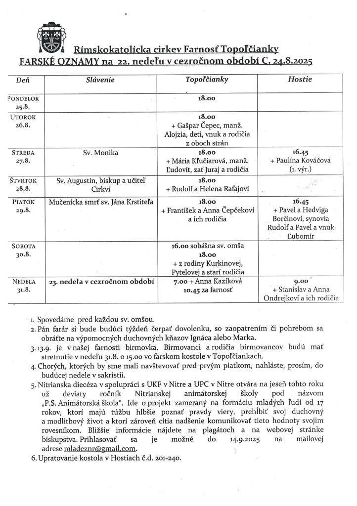 farské oznamy