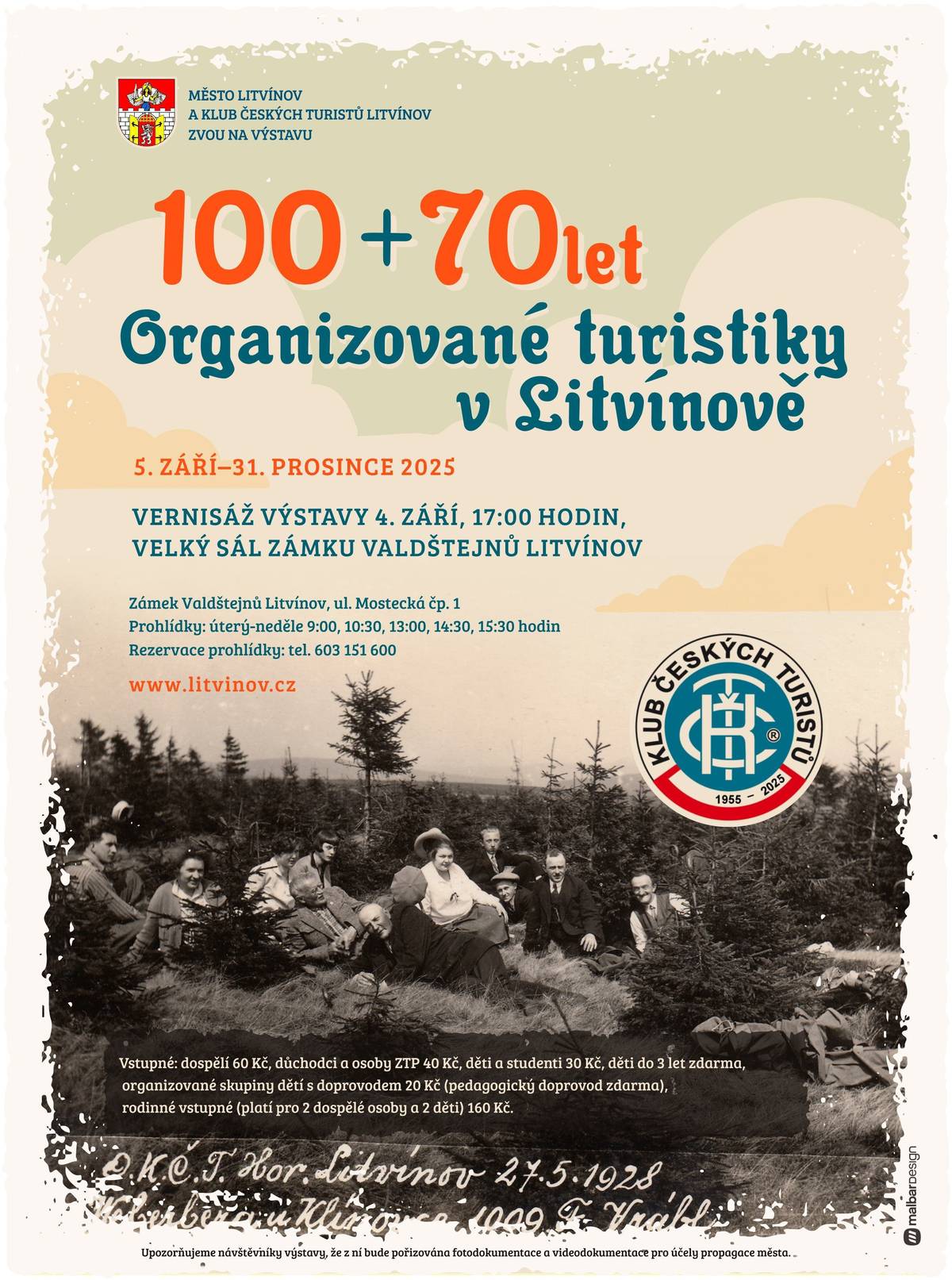 Litvínov si letos připomíná dvě významná jubilea: ➡️100 let od založení Klubu československých turistů (KČST) ➡️ 70 let od vzniku současného odboru Klubu českých turistů (KČT) v našem městě. Při této příležitosti Vás společně s Klubem českých turistů Litvínov srdečně zveme na slavnostní vernisáž výstavy, která se uskuteční 📅 4. září od 17:00 hod. 📍 v zámku Valdštejnů Výstava představí bohatou historii i současnost litvínovské turistiky. Těšíme se na Vás!