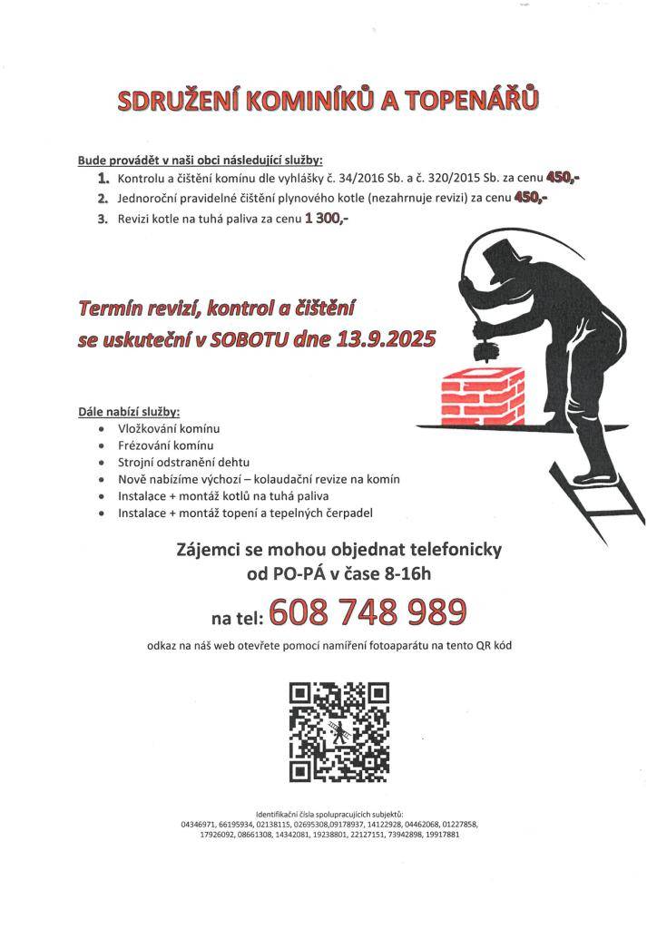 Revize kotlů a čištění komínů