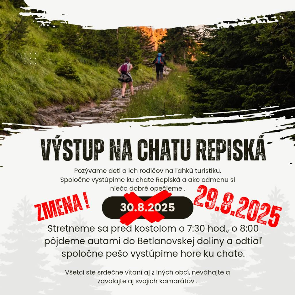 Rekreačná spoločná turistika 29.8.2025