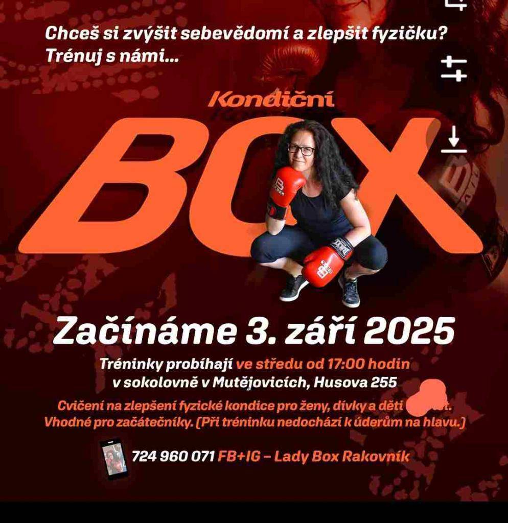 Chceš si zvýšit sebevědomí a zlepšit fyzičku, trénuj s námi. Začínáme 3. září 2025 každou středu od 17.00 h. v sokolovně v Mutějovicích.