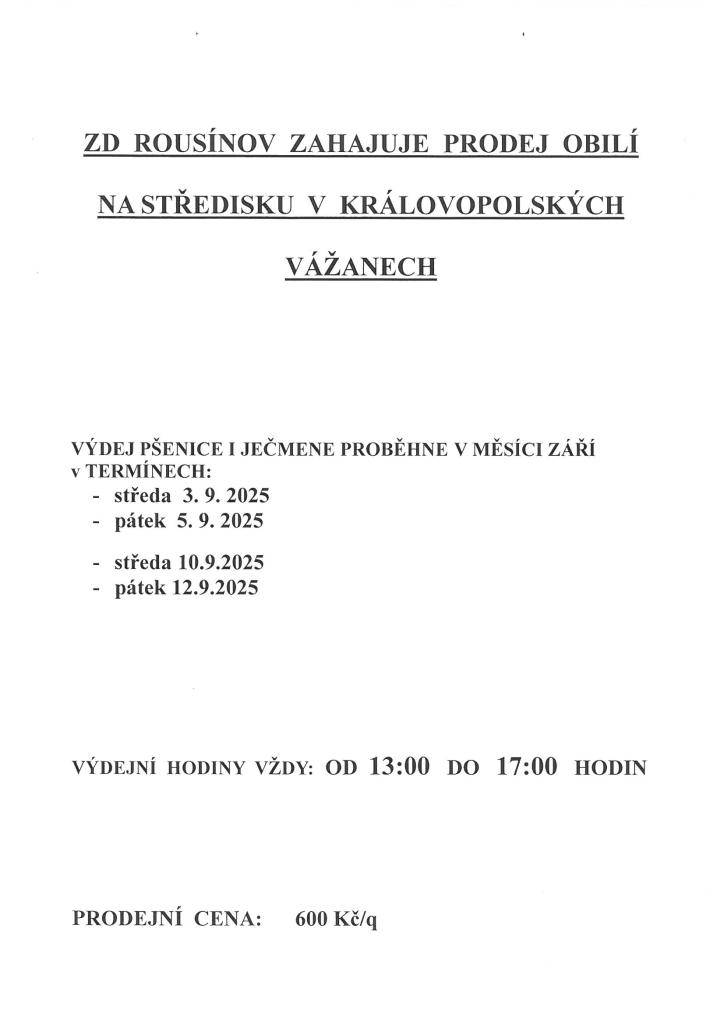 Prodejní cena: 600 Kč/q