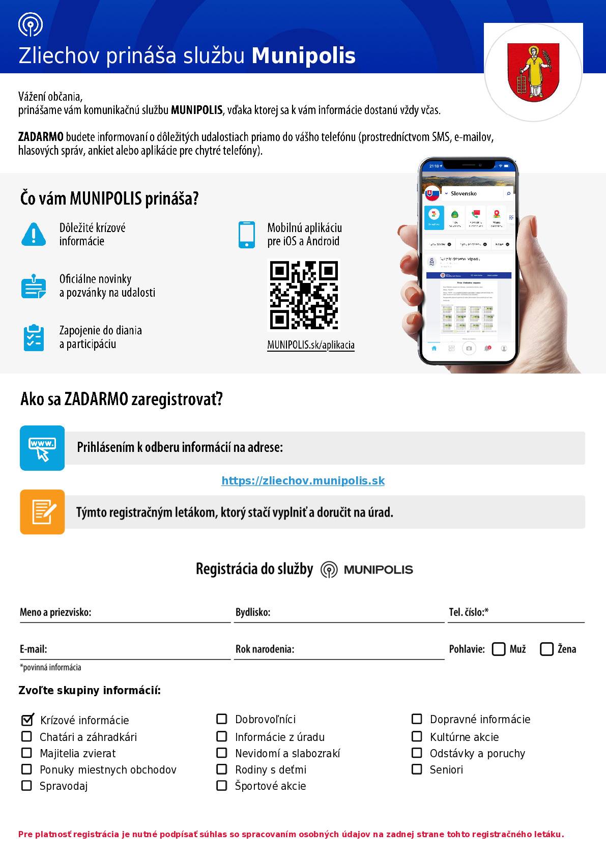 Obec  Zliechov skúša  MUNIPOLIS na  komunikáciu.