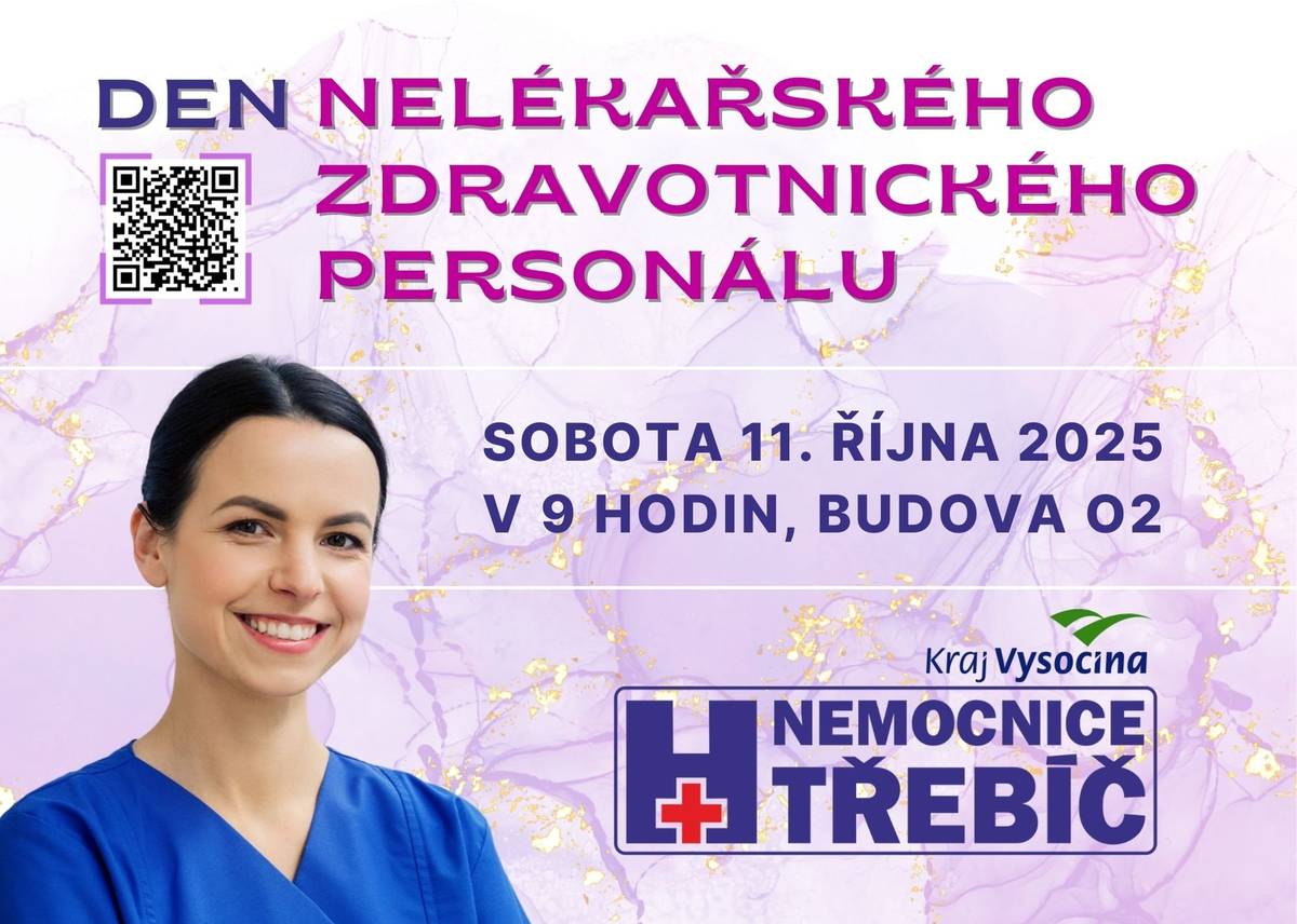 Vážené sestry specialistky, všeobecné, praktické, dětské, porodní asistentky, fyzioterapeut/ky, ergoterapeut/ky, radiologické asistent/ky, zdravotní laborant/ky, sanitář/ky, student/ky závěřečného ročníku, přemýšlíte o práci v Nemocnici Třebíč? Hledáte místo, kde se budete cítit dobře, kde panuje přátelská atmosféra a kde Vás podpoří zkušený tým? Přijďte k nám v sobotu 11. října 2025! Ukážeme vám, jak to u nás chodí, seznámíte se s vrchními sestrami a projdete si oddělení i nejmodernější operační sály. Věříme, že dobrý kolektiv a příjemná atmosféra jsou dnes pro většinu z vás tím nejdůležitějším. Přijďte si to ověřit na vlastní oči. A jako malý bonus: Vylosujeme 5 přihlášených účastnic, které od nás získají poukaz v hodnotě 650 Kč na → chemický peeling na našem kožním oddělení! Kdy? Sobota 11. října 2025 Začátek v 9:00 hodin Zasedací místnost, budova O2, Nemocnice Třebíč Program:  Představení jednotlivých oddělení vrchními sestrami Prohlídky oddělení a nových operačních sálů Oběd v nemocniční jídelně Malý dárek na závěr Losování o kosmetické ošetření na kožním oddělení  Akce je určena pro:  všeobecná sestra praktická sestra dětská sestra specialista/ka porodní asistent/ka fyzioterapeut/ka ergoterapeut/ka radiologický asistent/ka zdravotní laborant/ka sanitář/ka student/ka zdravotnických oborů (závěrečný ročník)  Přijďte se přesvědčit, že práce v nemocnici může mít lidský rozměr. Hledáme nové kolegy/ně, které zapadnou do pohodového a profesionálního týmu. Registrace: přes přihlašovací formulář → PŘIHLÁŠENÍ Kontakt: Mgr. Jitka Mácová, jmacova02@nem-tr.cz | ☎ 739 246 678