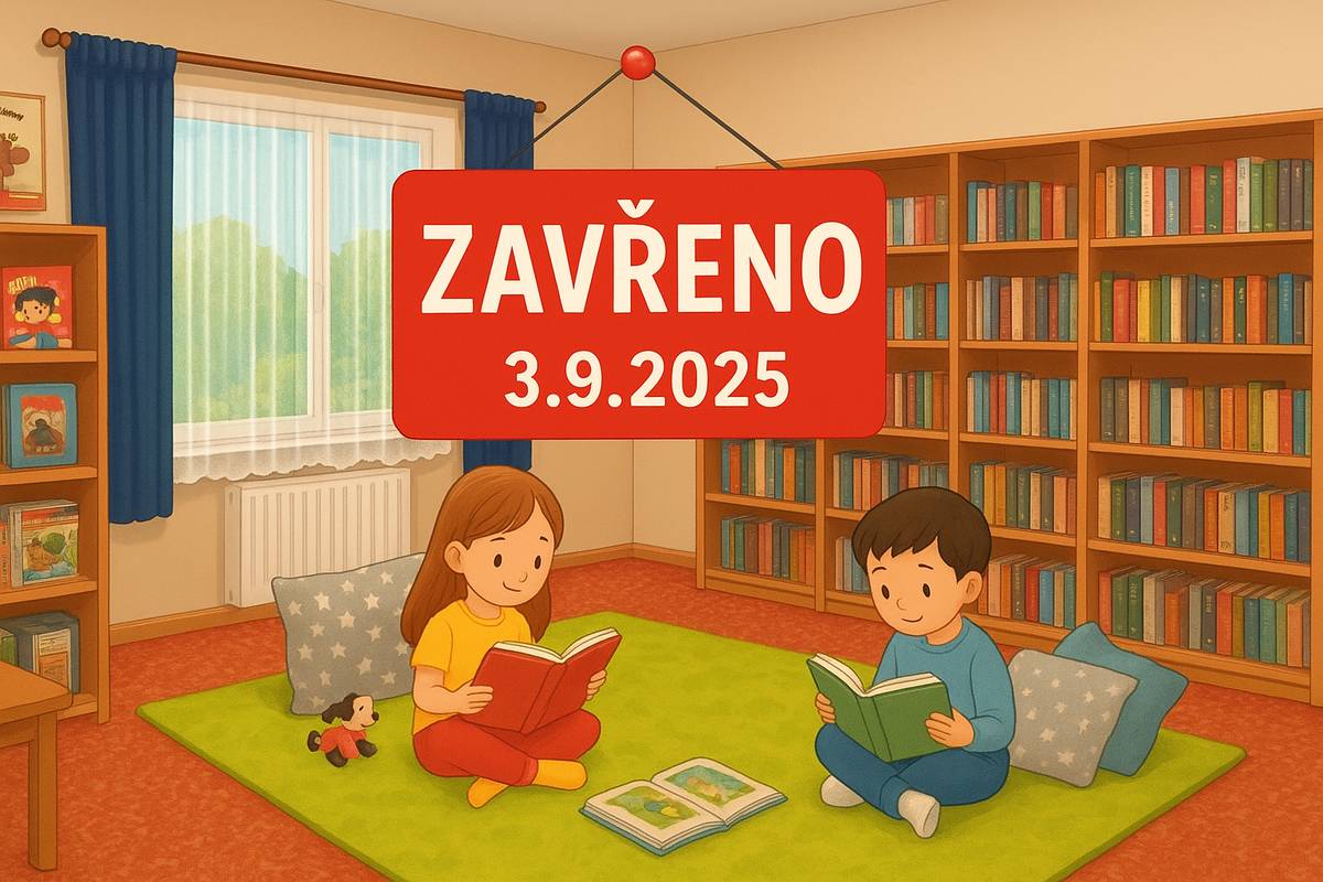Vážení čtenáři, ve středu 3. 9. 2025 bude z důvodu dovolené naše knihovna zavřená. Děkujeme za pochopení!