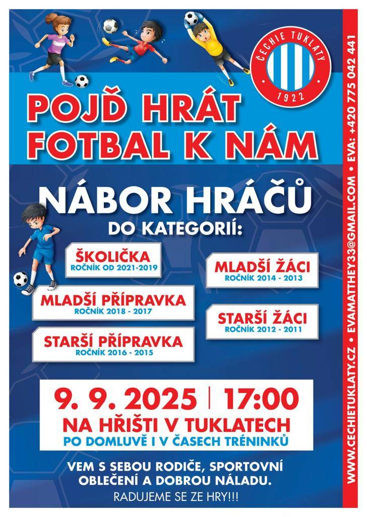 Nábor hráčů fotbalu v Tuklatech