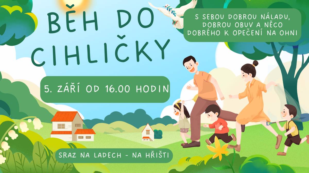 Tradiční zábavný běh do Cihličky se koná 5.9.2025, od 16:00 hodin Na Ladech.