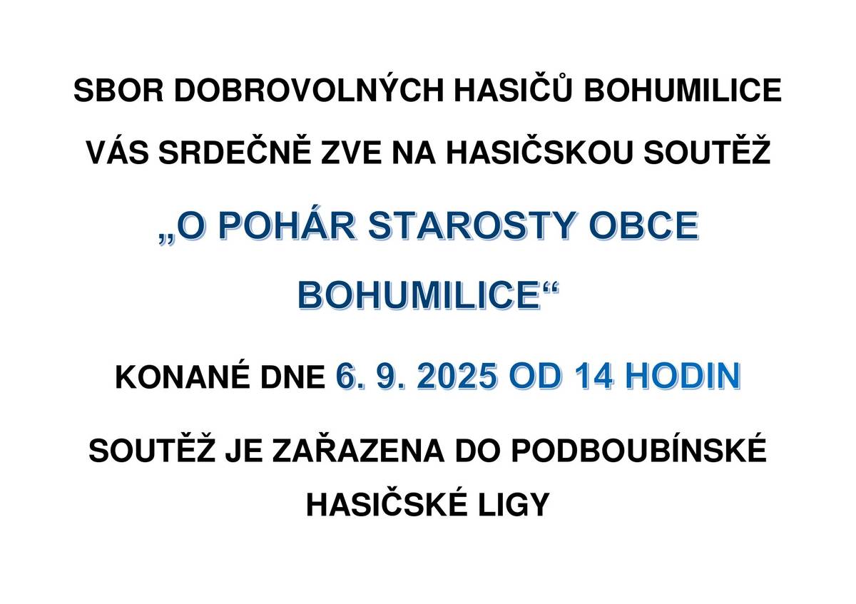 Kdy: 06.09.2025 Od: 14:00 hod Kde: Fotbalové hřiště