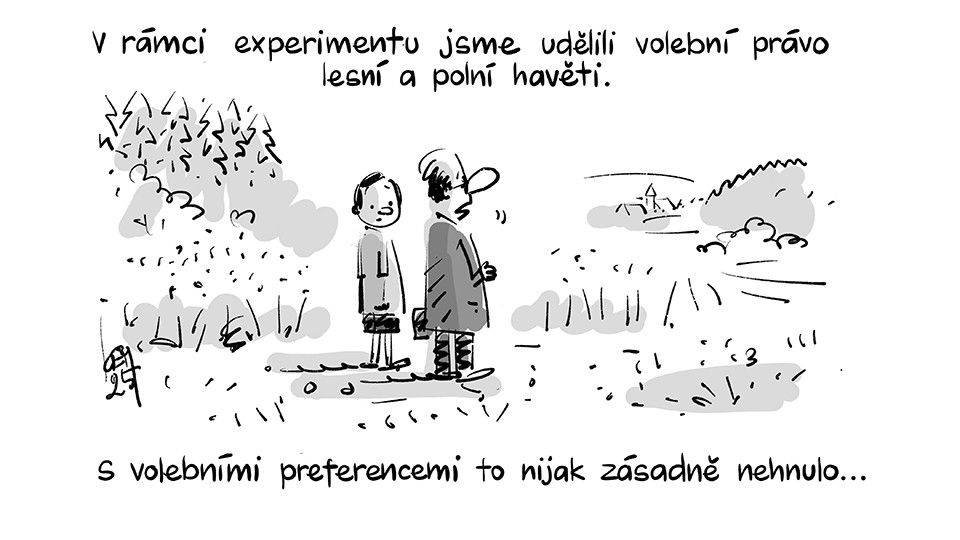 V rámci experimentu jsme udělili volební právo lesní a polní havěti. S volebními preferencemi to nějak zásadně nehnulo…