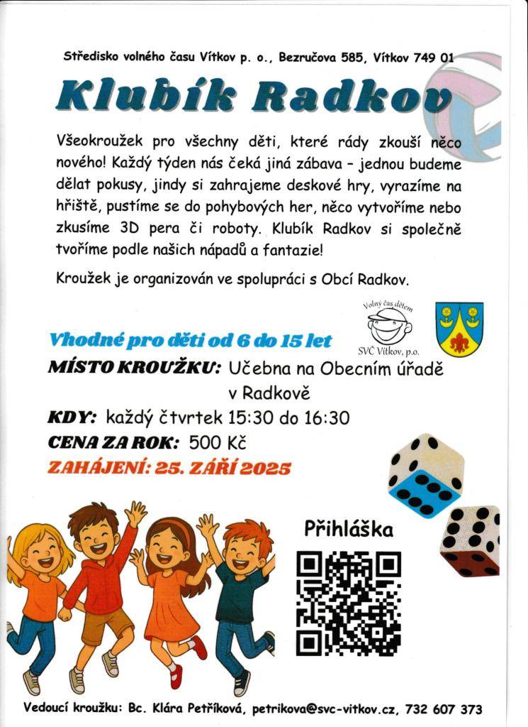 Nový kroužek Klubík Radkov