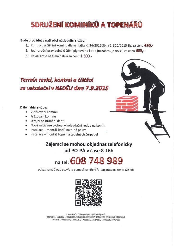 7.9.2025 KOMINICKÉ A TOPENÁŘSKÉ PRÁCE