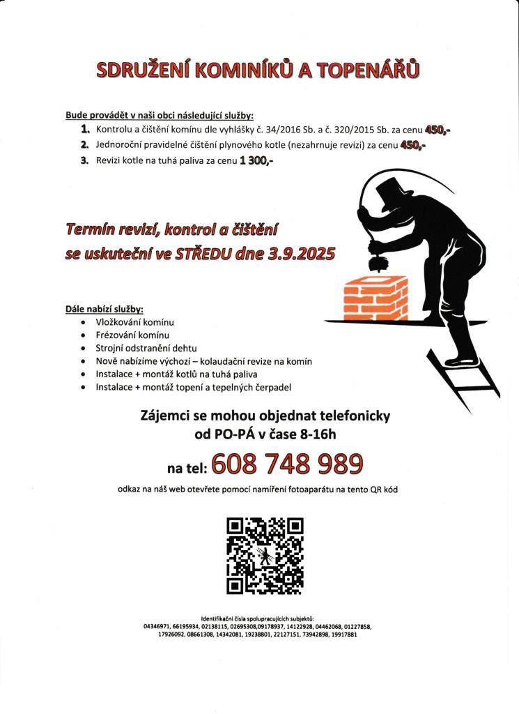 Revize, kontroly a čištění