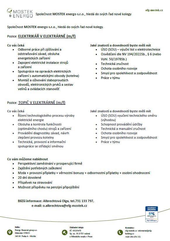 ELEKTRIKÁŘ V ELEKTRÁRNĚ