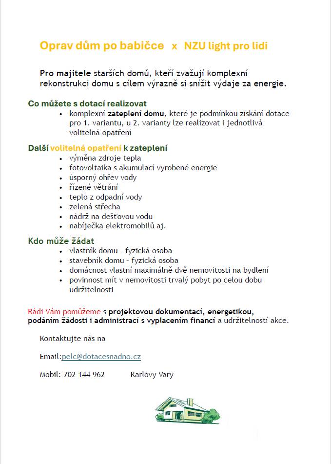 Nabídka služeb přípravy žádosti o dotaci a administrace projektu.