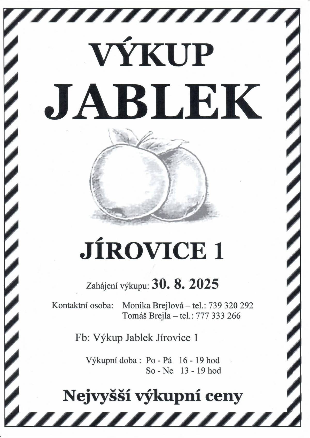 zahájení výkupu již tuto sobotu