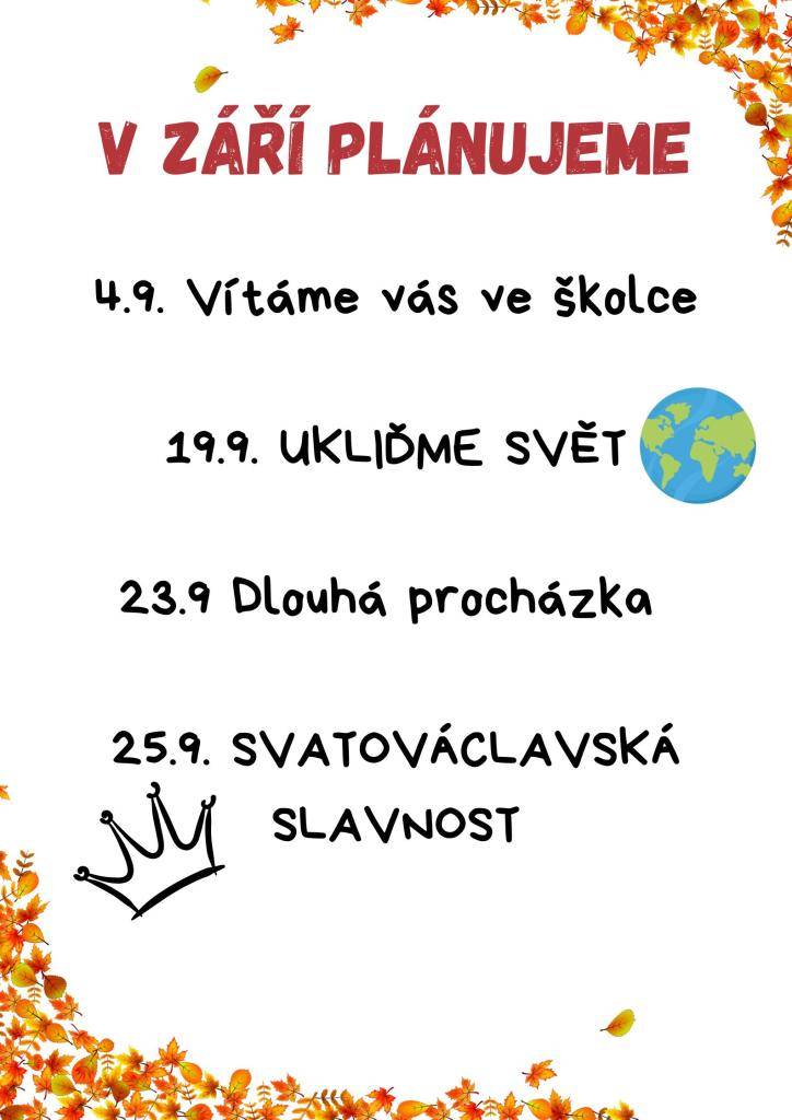 V září se těšíme na tyto akce.