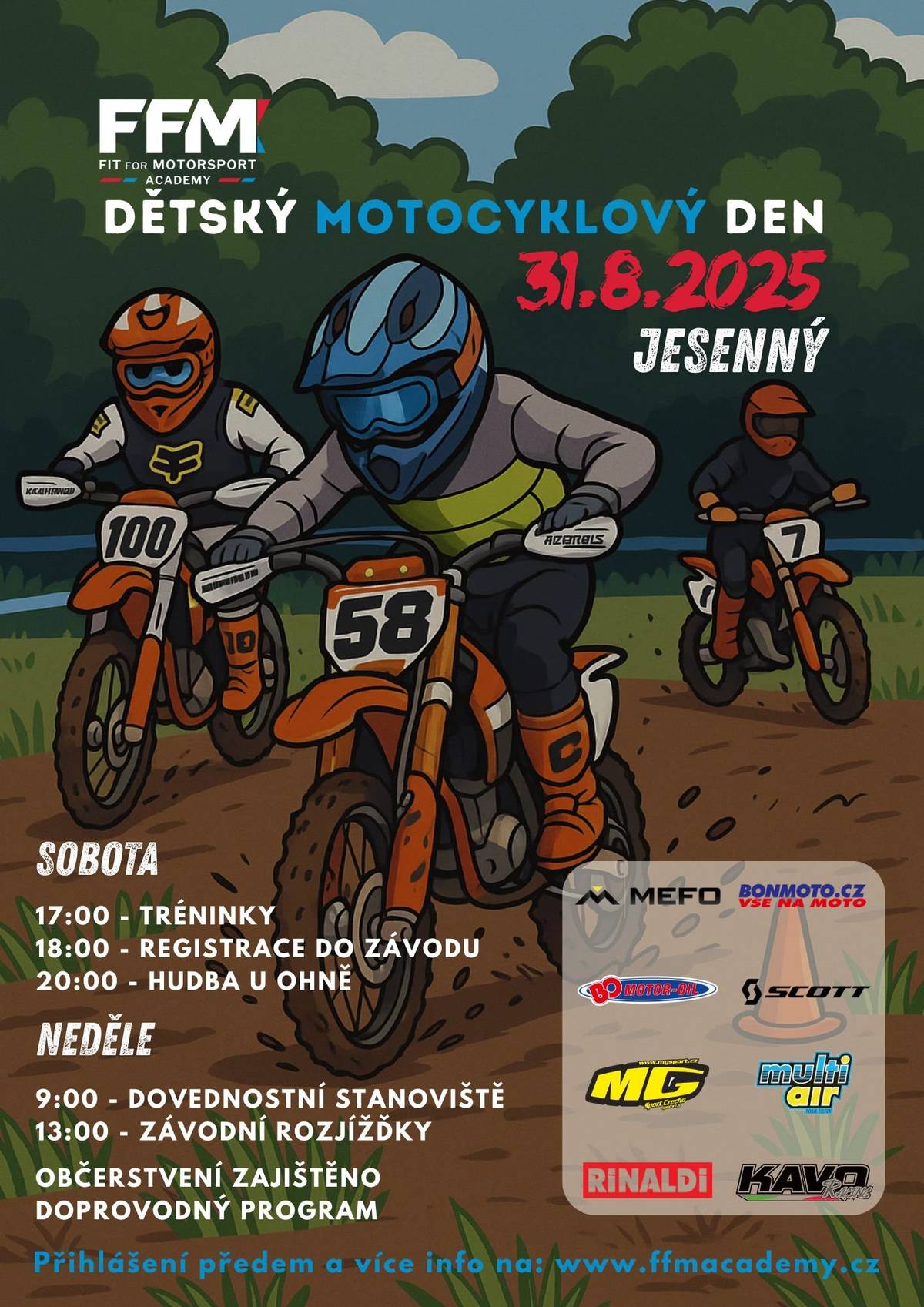 31.8. 2025 se na poli u Babety koná dětský motocyklový den a dětské závody.