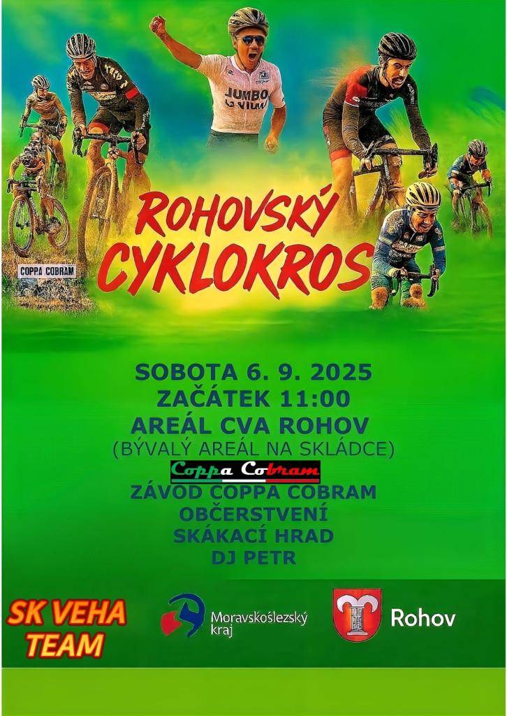 v sobotu 6.9.2025 od 11.00 hod. v areálu CVA v Rohově (bývalý areál na skládce)